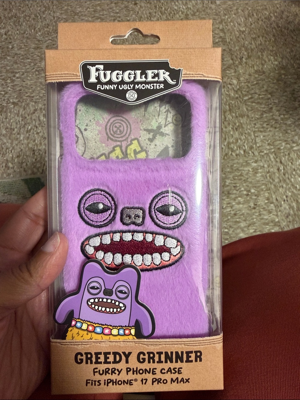 Viral Fuggler Greedy Grinner Furry Phone Case for iPhone 17 Pro Max